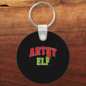 Artsy Elf Christmas Family Matching Group Xmas Act Sleutelhanger (Voorkant)