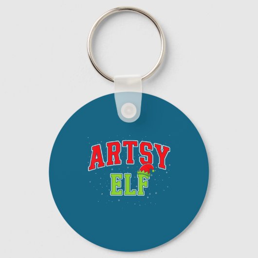 Artsy Elf Christmas Family Matching Group Xmas Act Sleutelhanger (Voorkant)