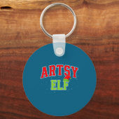 Artsy Elf Christmas Family Matching Group Xmas Act Sleutelhanger (Voorkant)
