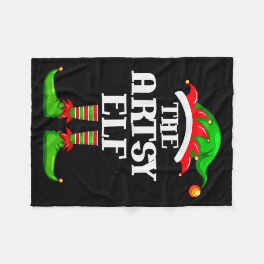 Artsy Elf Matching Family Group Christmas Party Py Fleece Deken (Voorkant (Horizontaal))