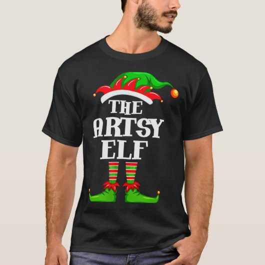 Artsy Elf Matching Family Group Christmas Party Py T-shirt (Voorkant)