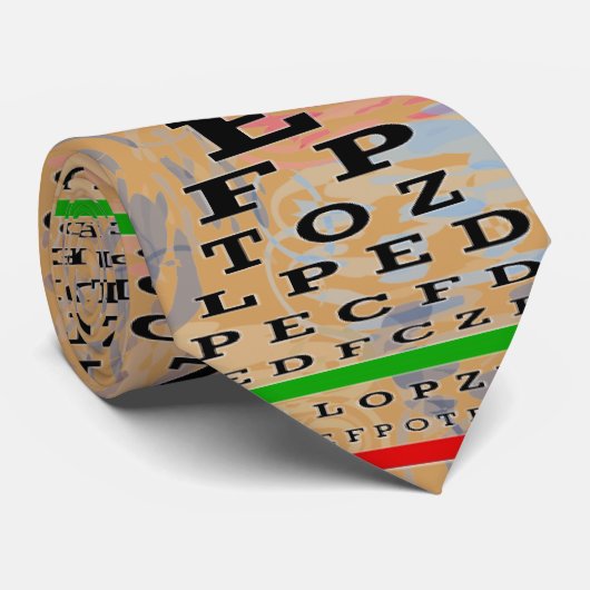 Artsy Eye Chart Optometrist Gold Stropdas (Opgerold)