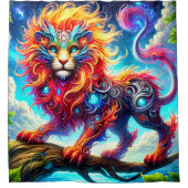Artsy Fantasy Cat Douchegordijn (Voorkant)