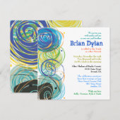 ARTSY FARTSY Bar Bat Mitswa Uitnodiging (Voorkant / Achterkant)