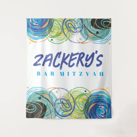 ARTSY FARTSY Bar Bat Mitzvah Foto op achtergrond Wandkleed (Voorkant)
