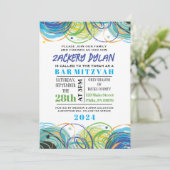 ARTSY FARTSY Bar Bat Mitzvah Invitation Kaart (Staand voorkant)