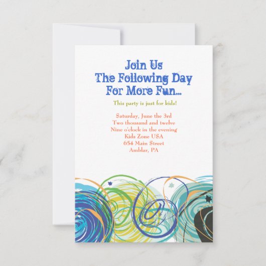 ARTSY FARTSY Bar Bat Mitzvah Party Card Kaart (Voorkant)