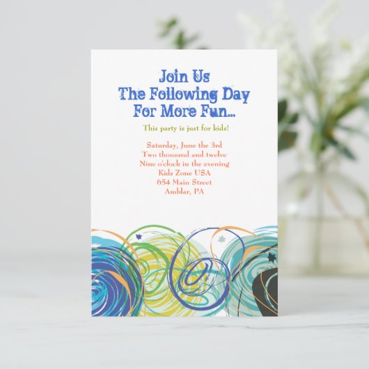 ARTSY FARTSY Bar Bat Mitzvah Party Card Kaart (Staand voorkant)