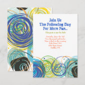 ARTSY FARTSY Bar Bat Mitzvah Party Card Kaart (Voorkant / Achterkant)