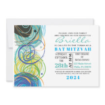 ARTSY FARTSY Bar Bat Mitzvah Party Kaart