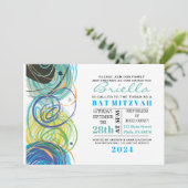 ARTSY FARTSY Bar Bat Mitzvah Party Kaart (Staand voorkant)