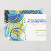ARTSY FARTSY Bar Bat Mitzvah Reply Card RSVP Kaartje (Voorkant / Achterkant)