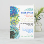 ARTSY FARTSY Bar Bat Mitzvah Uitnodiging (Staand voorkant)