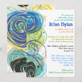 ARTSY FARTSY Bar Bat Mitzvah Uitnodiging (Voorkant / Achterkant)