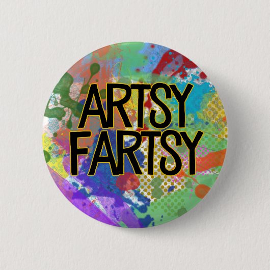 Artsy Fartsy | Kleurrijke artistieke Button (Voorkant)