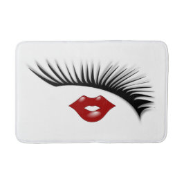 Artsy Feminine Chic Eyelashes & Lips Designer Badmat