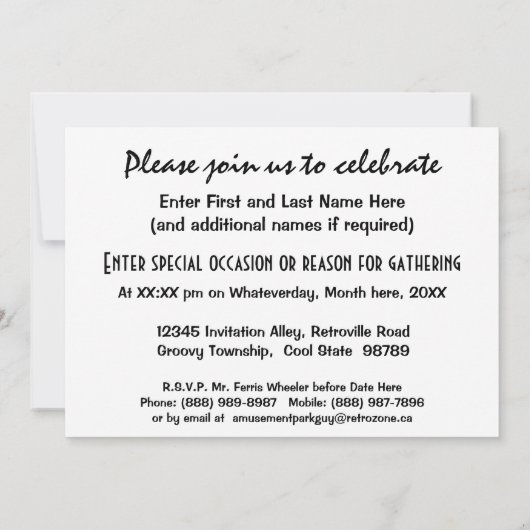 Artsy Ferris Wheel Kaart (Achterkant)