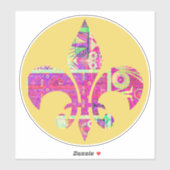 Artsy Fleur De Lis Ronde Sticker (Vel)