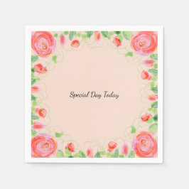 Artsy Floral op roze Servet