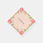 Artsy Floral op roze Servet (Hoek)