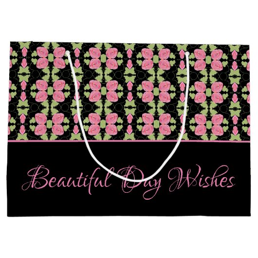 Artsy Floral Patterned Designer Groot Cadeauzakje (Achterkant)