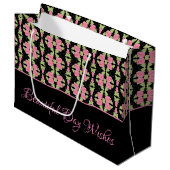 Artsy Floral Patterned Designer Groot Cadeauzakje (Voorkant Gekanteld)