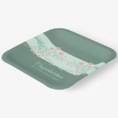 Artsy Floral Square Stijlvol Papieren Bordje (Gebogen)