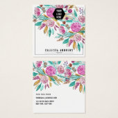 Artsy Floral Waterverf Logo Verzamelen Kaart (Voorkant /achterkant)