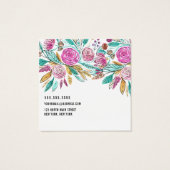 Artsy Floral Waterverf Logo Verzamelen Kaart (Achterkant)