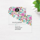 Artsy Floral Waterverf Logo Verzamelen Kaart (Bureau)