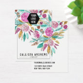 Artsy Floral Waterverf Sleutelhanger Logo Display  Visitekaartje (Bureau)
