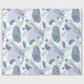 Artsy Flower Abstract | Lila Periwinkle Sage Munt Cadeaupapier (Vlak)