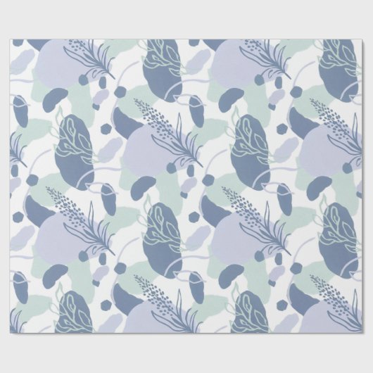 Artsy Flower Abstract | Lila Periwinkle Sage Munt Cadeaupapier (Vlak)
