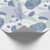 Artsy Flower Abstract | Lila Periwinkle Sage Munt Cadeaupapier (Hoek)