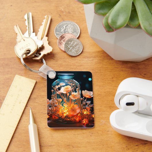 Artsy Flower Jar Sleutelhanger (Bureau)