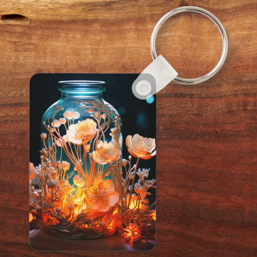 Artsy Flower Jar Sleutelhanger (Achterkant)