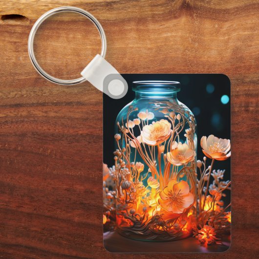 Artsy Flower Jar Sleutelhanger (Voorkant)