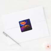 Artsy Flower Vierkante Sticker (Envelop)