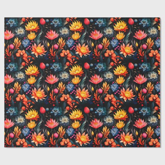 Artsy Flowers Cadeaupapier (Vlak)