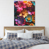 Artsy Flowers Canvas Afdruk (Insitu (Slaapkamer))
