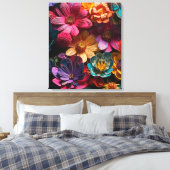 Artsy Flowers Canvas Afdruk (Insitu (Slaapkamer))