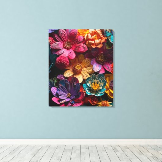 Artsy Flowers Canvas Afdruk (Insitu (Houten vloer))