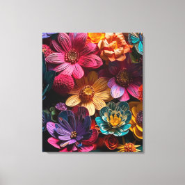 Artsy Flowers Canvas Afdruk