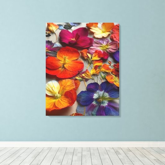 Artsy Flowers Canvas Afdruk (Insitu (Houten vloer))