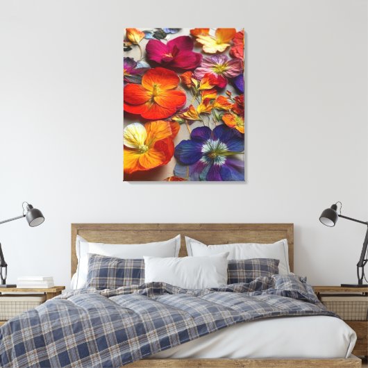 Artsy Flowers Canvas Afdruk (Insitu (Slaapkamer))