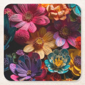 Artsy Flowers Kartonnen Onderzetters (Voorkant)
