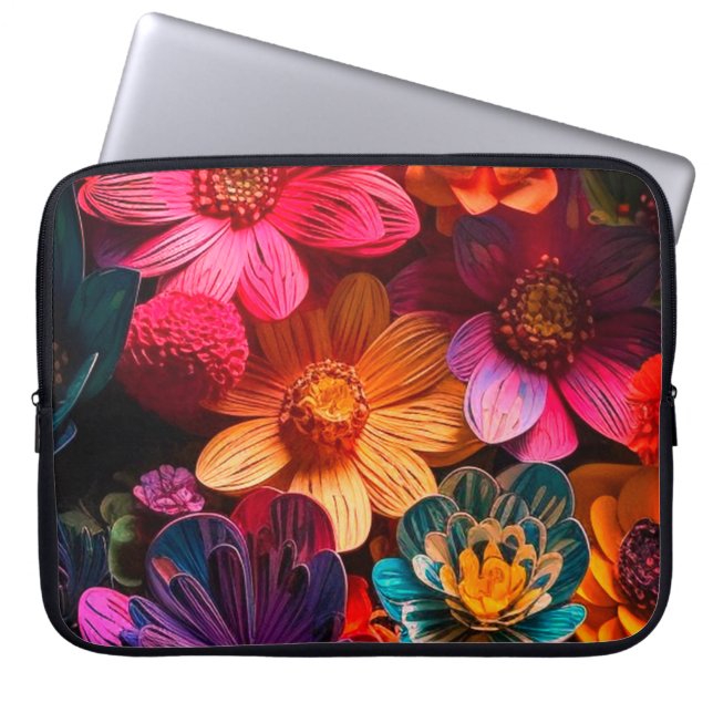 Artsy Flowers Laptop Sleeve (Voorkant)