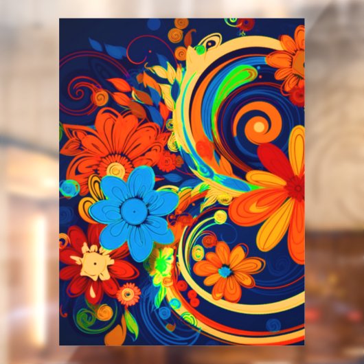 Artsy Flowers Raamsticker (Vel 2)