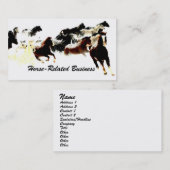 Artsy Frisky hardlooppaarden/paardenbedrijf Visitekaartje (Voorkant / Achterkant)