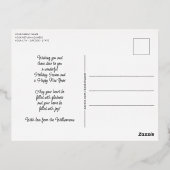 Artsy Frosty Winter Ice Crystals Silver Folie Feestdagen Briefkaart (Achterkant)